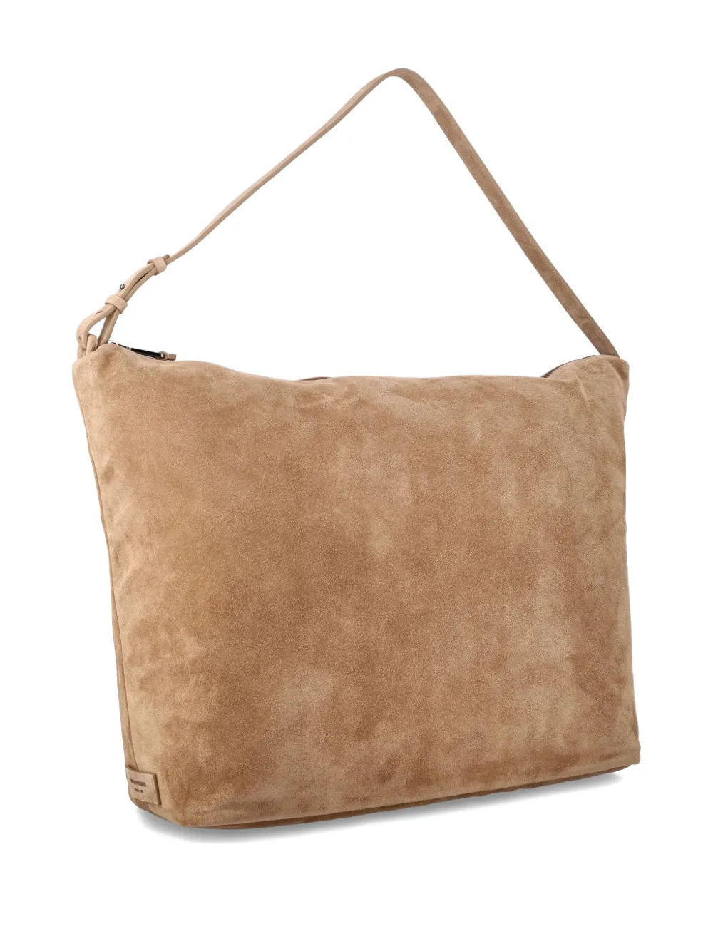 Emporio Armani Beige Suede Xl Hobo In Brown
