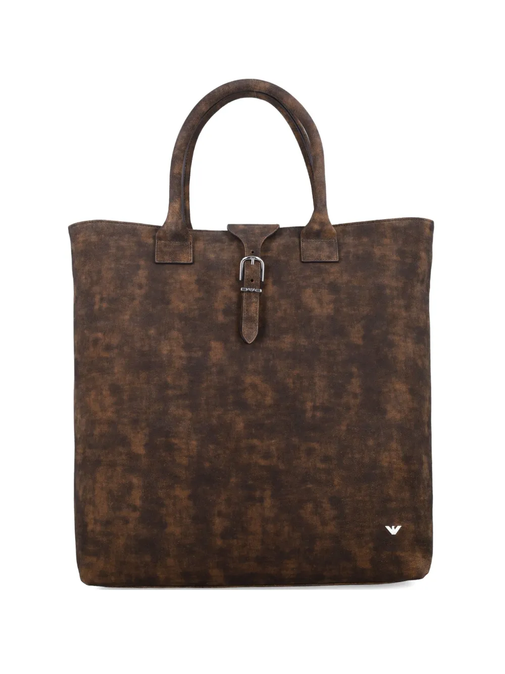 Emporio Armani New York dappled leather tote bag - ブラウン Emporio Armani New York dappled leather tote bag - ブラウン
