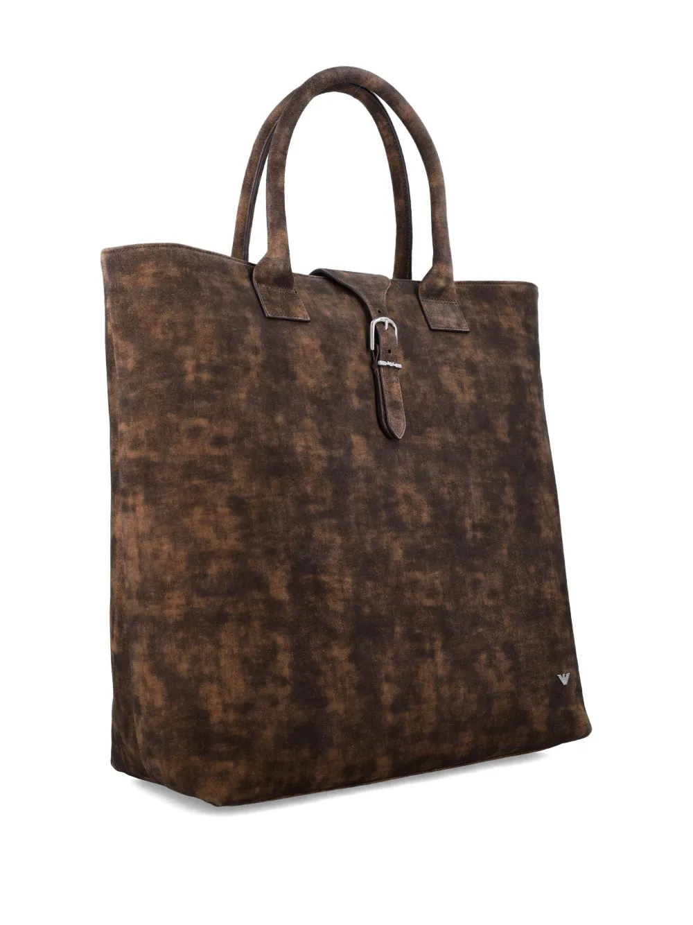 Emporio Armani New York gedrapeerde leren shopper Bruin