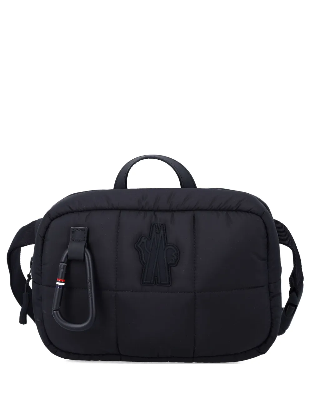 Moncler Grenoble Logo Patch Zip-up Shoulder Bag In Black