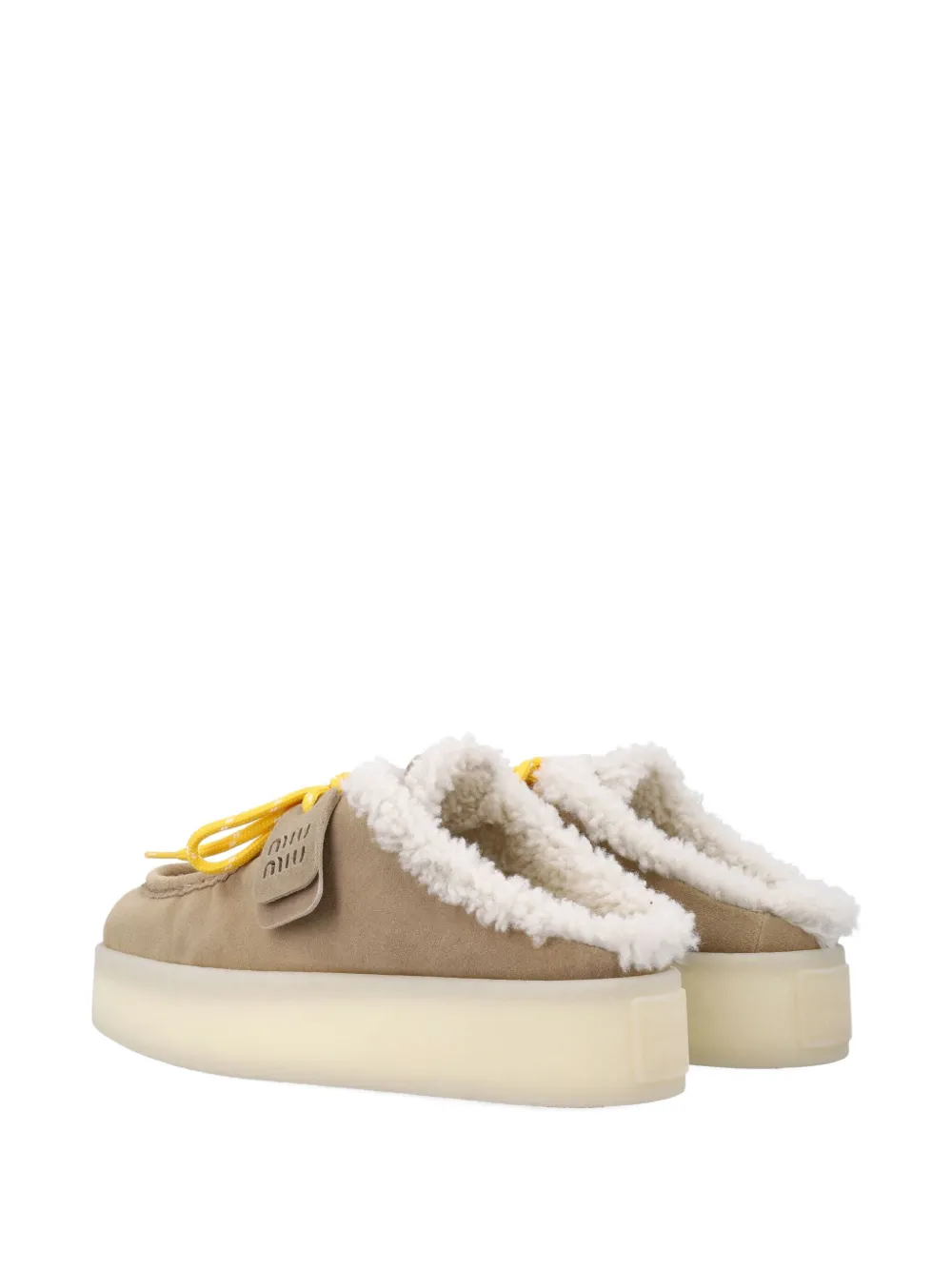Miu 45mm platform slippers Beige