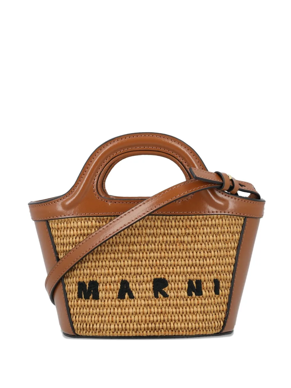 Marni Micro Tropicalia Top-handle Tote Bag In Neutral