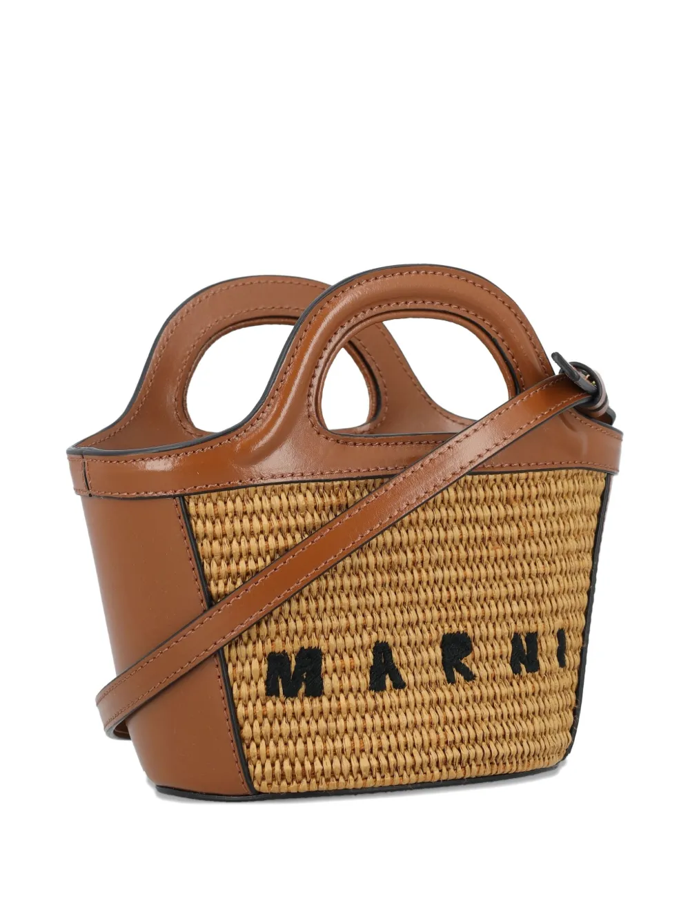 Marni Micro Tropicalia Top-handle Tote Bag In Neutral