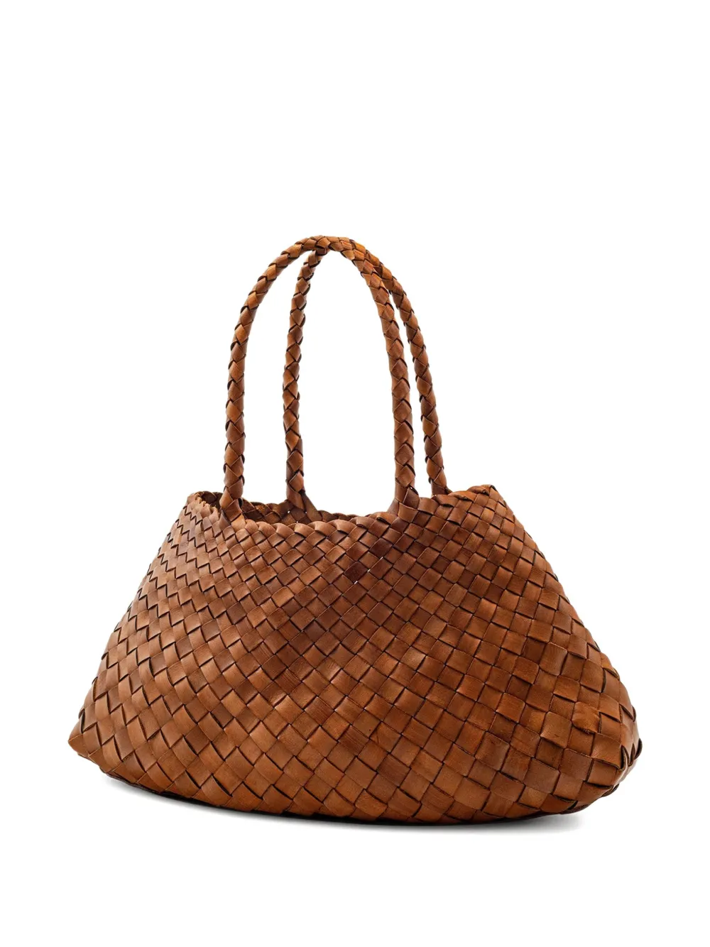 Dragon Diffusion Woven Leather Shoulder Bag In Brown