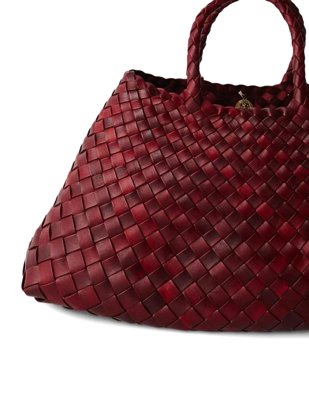 Dragon Diffusion Santa Small Crocheted Leather Bag In Red