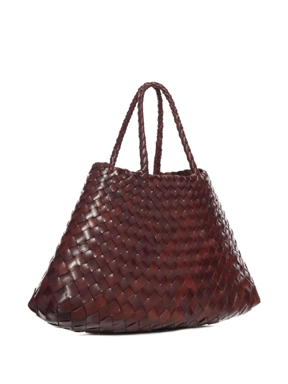 Dragon Diffusion Small Santa Croce Woven Tote Bag In Brown