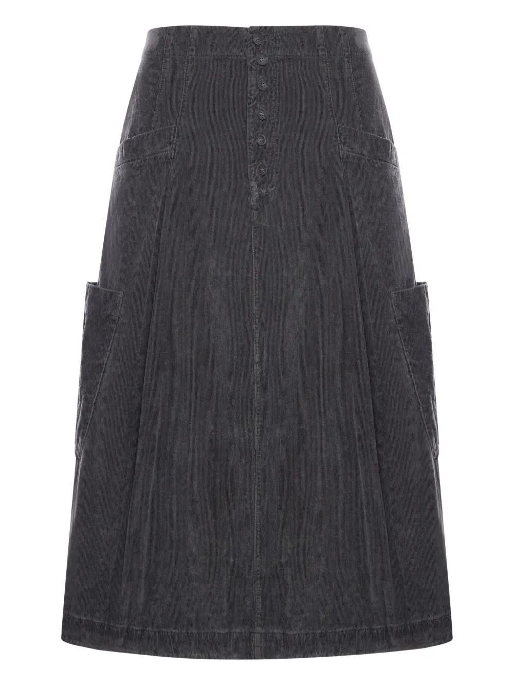 Transit button-fly midi skirt - ブラック Transit button-fly midi skirt - ブラック