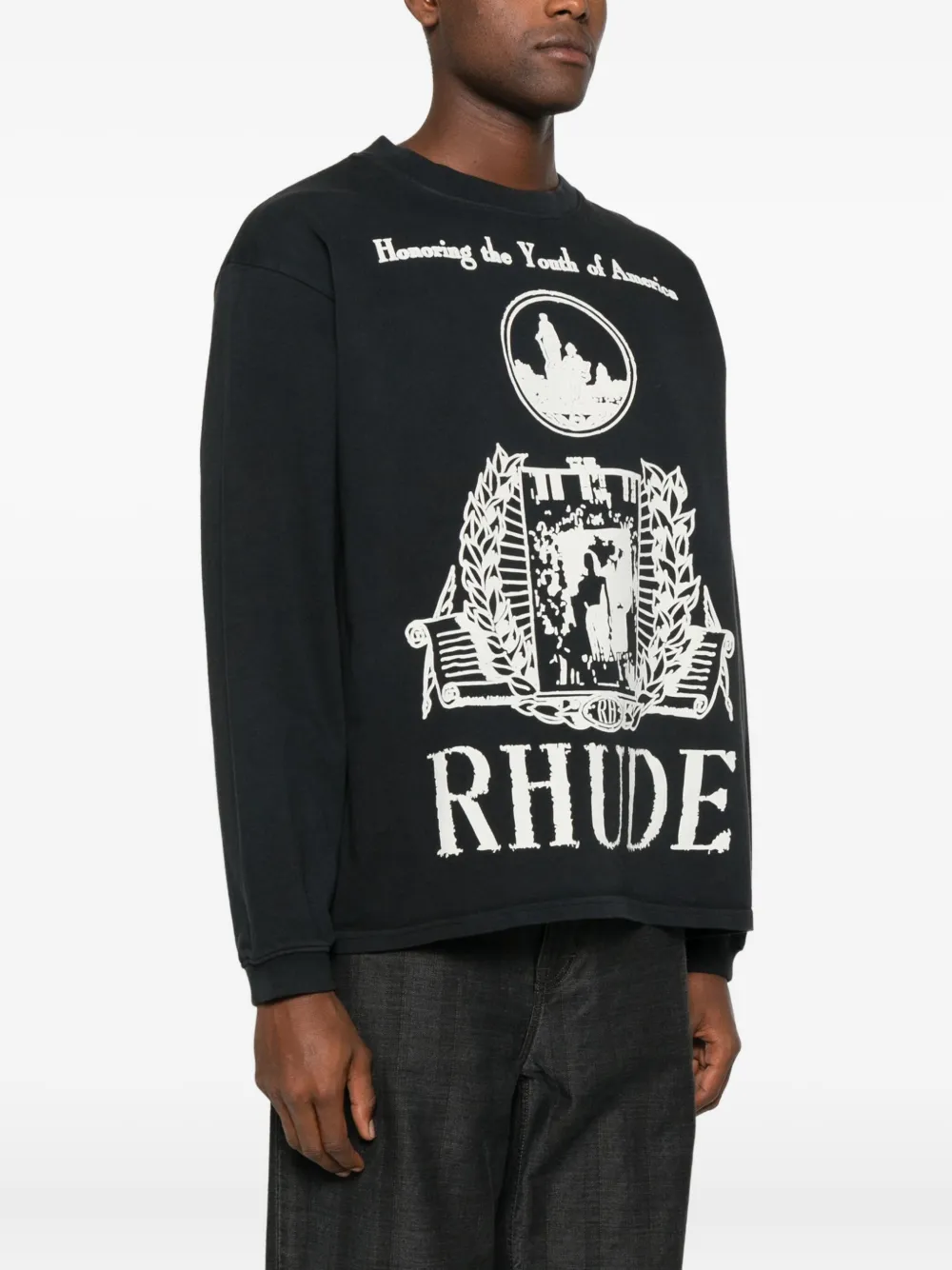 RHUDE Sweater met grafische print Zwart
