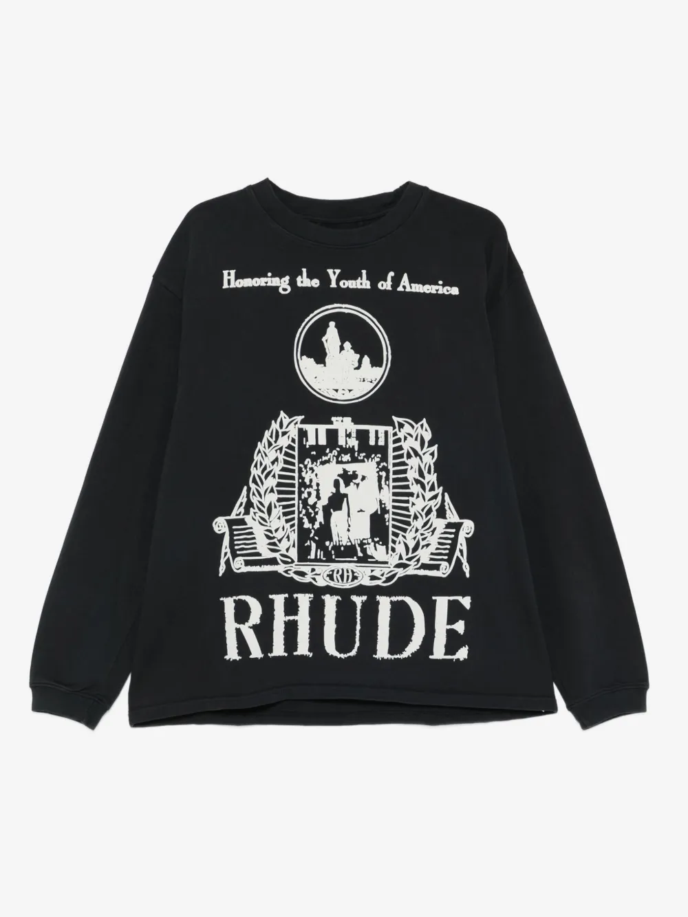 RHUDE 긴소매 티셔츠 | 블랙 | Image 1