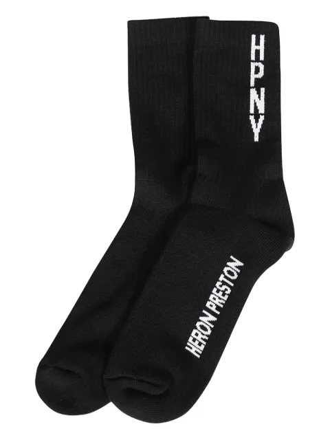 Heron Preston HPNY logo-intarsia socks