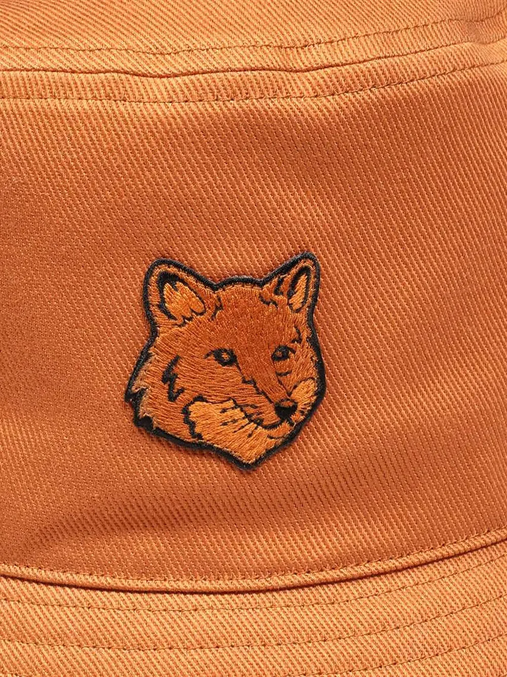 Maison Kitsuné Fox Head Bucket Hat In Orange