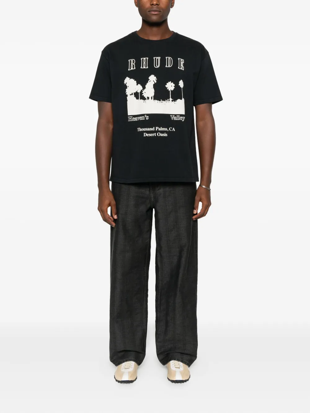 RHUDE T-shirt met grafische print - Zwart