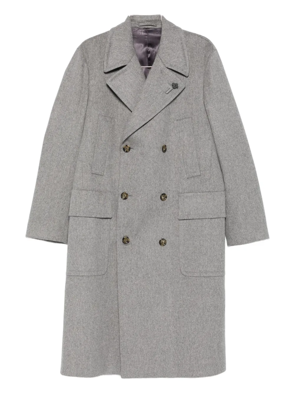 Lardini double-breasted wool coat | Grey | Image 1
