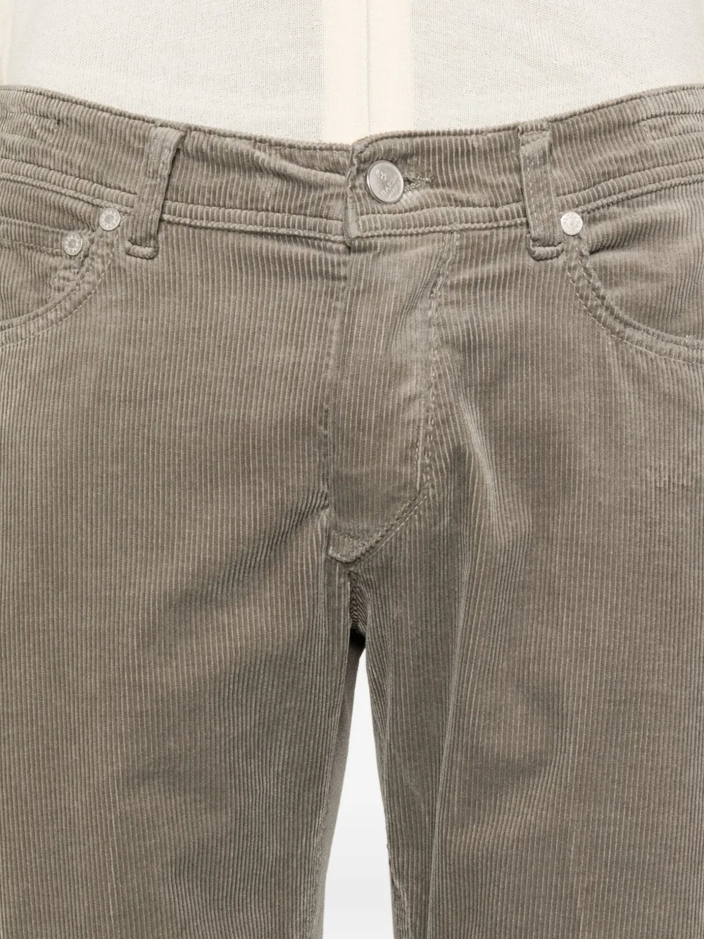 Barba Ribfluwelen broek Beige