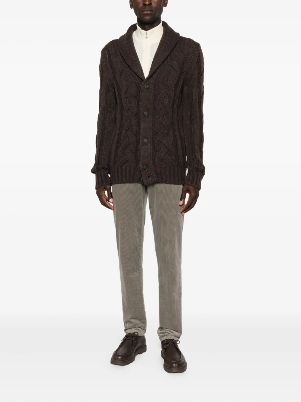 Barba Ribfluwelen broek - Beige