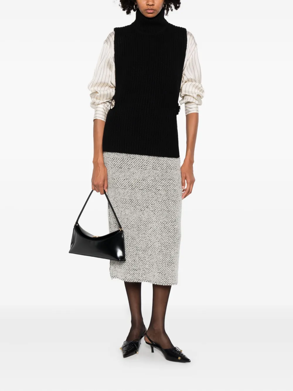 Alberta Ferretti herringbone-pattern wool skirt | Pencil Skirts | Image 2