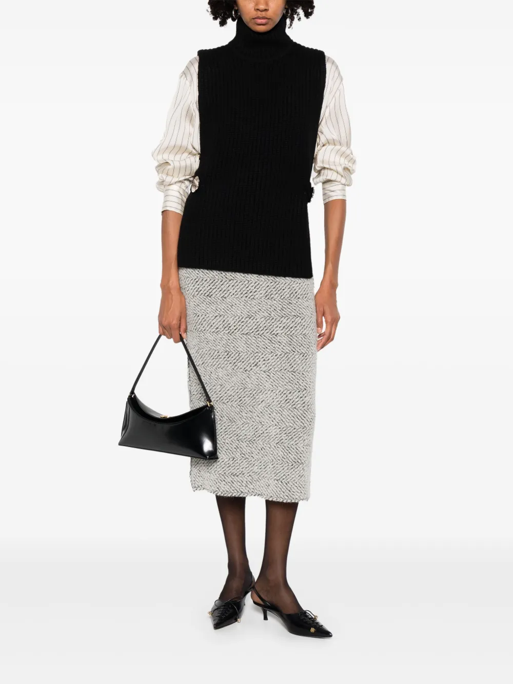Alberta Ferretti herringbone-pattern wool skirt | Pencil Skirts | Image 2