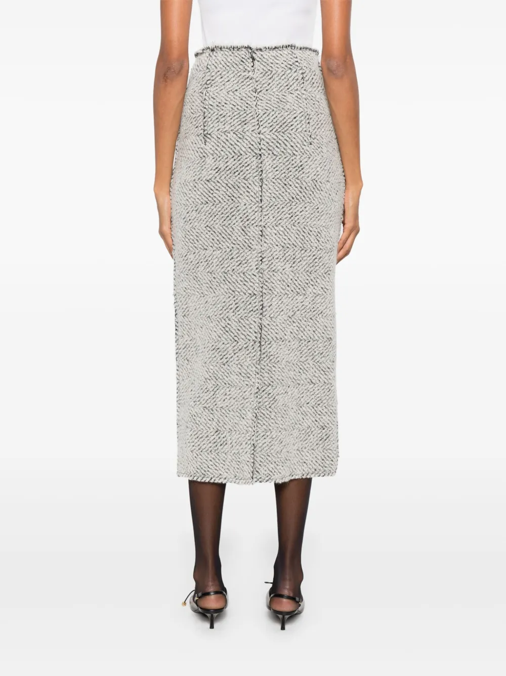 Alberta Ferretti Rok met visgraatpatroon Grijs