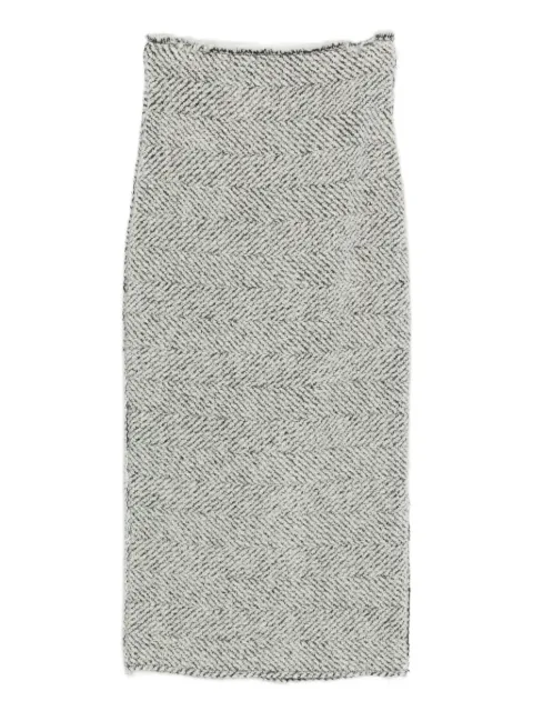 Alberta Ferretti herringbone-pattern wool skirt
