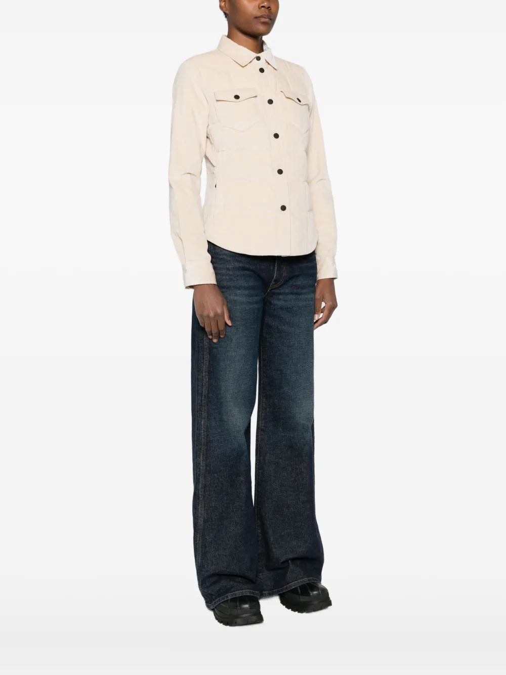 Moncler Nangy Quilted Cotton And Modal-blend Corduroy Down Jacket In Neutral