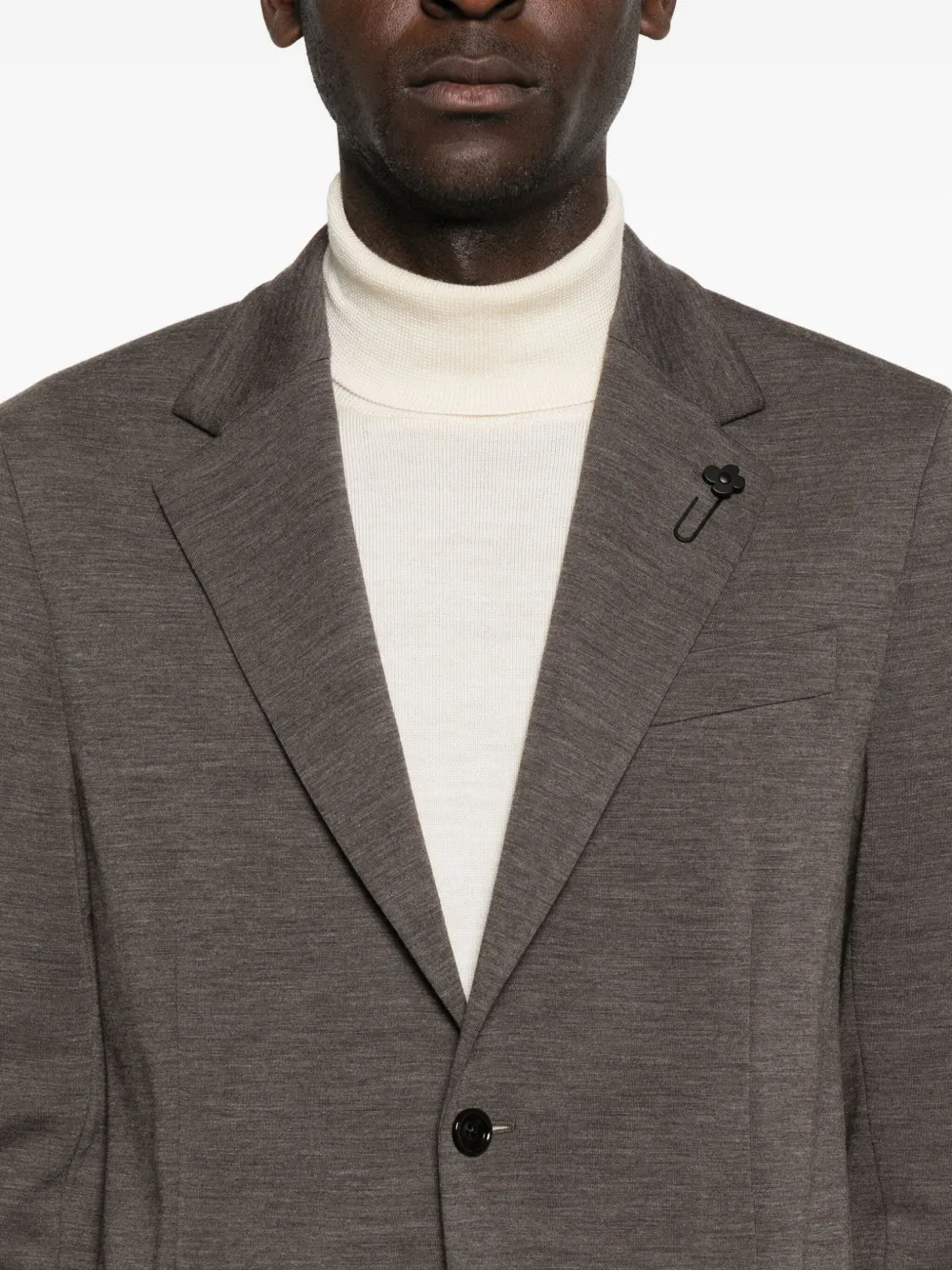 Lardini Wollen blazer met enkele rij knopen Bruin