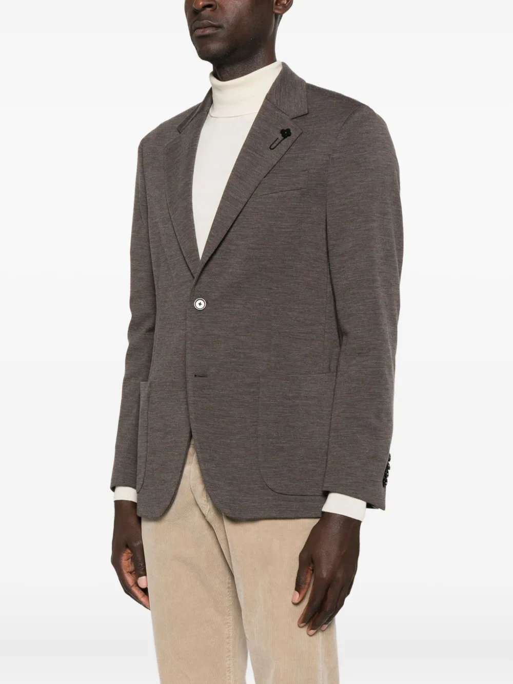 Lardini Wollen blazer met enkele rij knopen Bruin