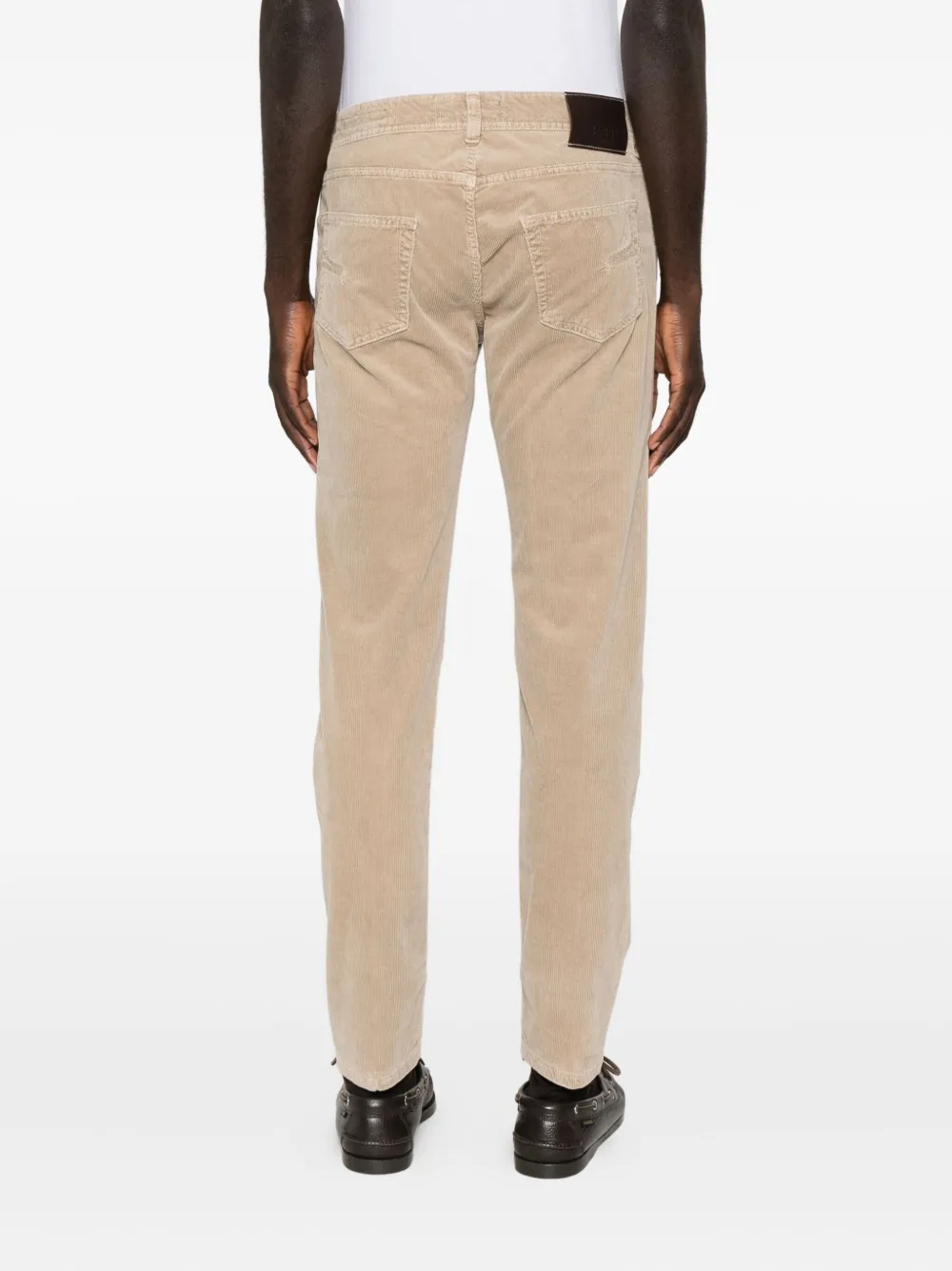 Barba Ribfluwelen broek Beige