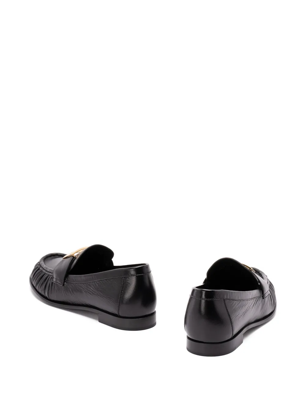 FENDI logo-detail leather loafers - Zwart
