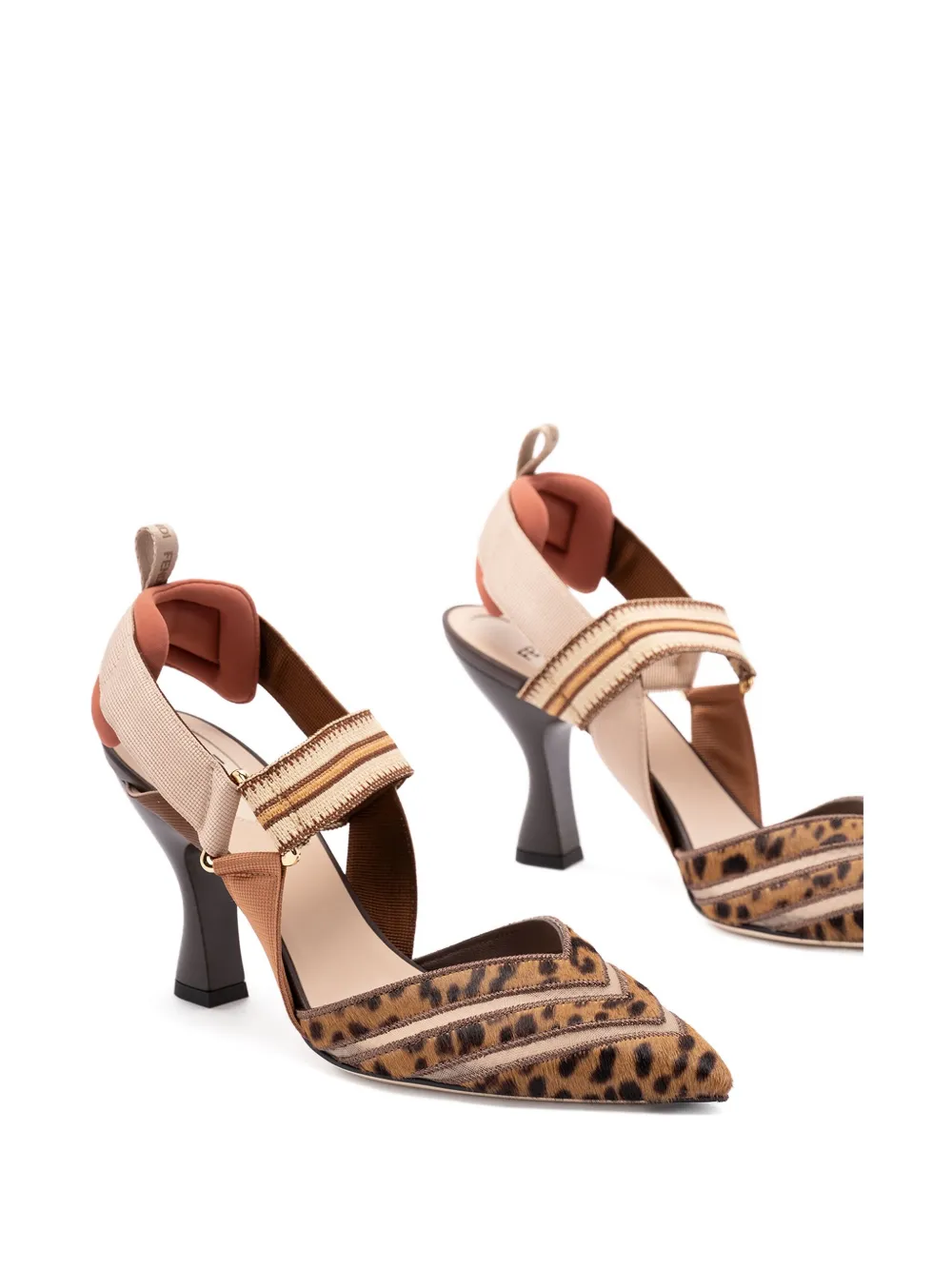 FENDI 85 mm Colibrì pumps met luipaardprint Bruin