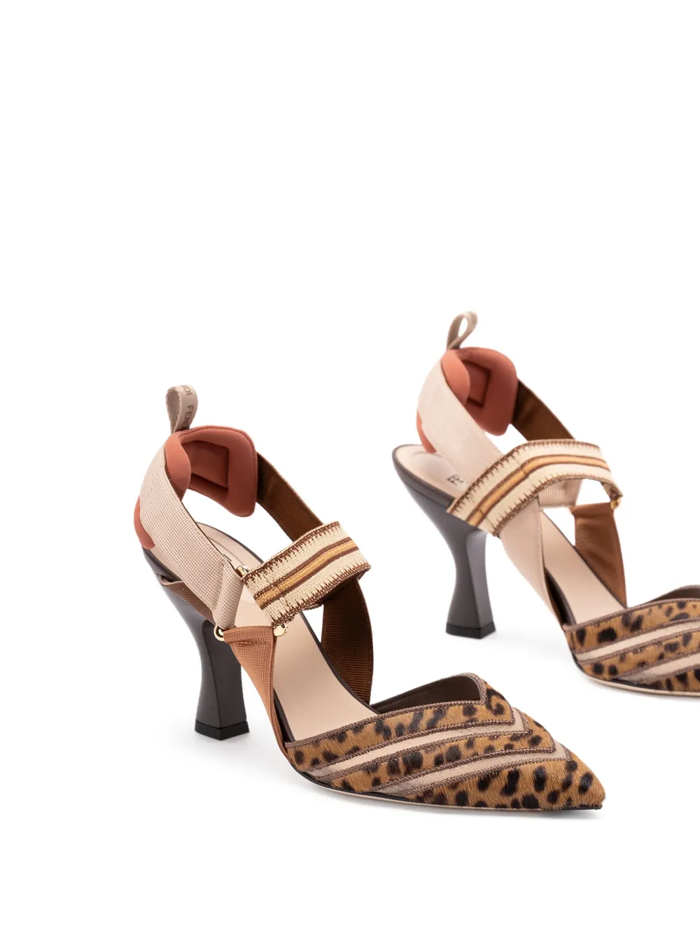 FENDI 85 mm Colibrì pumps met luipaardprint Bruin