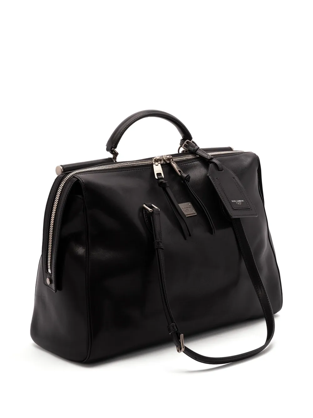 Dolce & Gabbana Vittoria leren reistas met rits Zwart