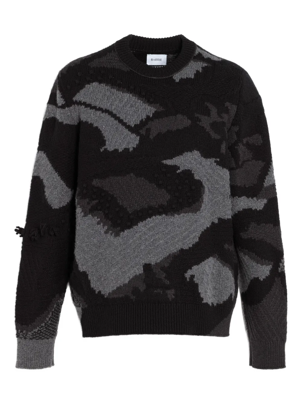Barrie Patterned-intarsia Sweater In Black