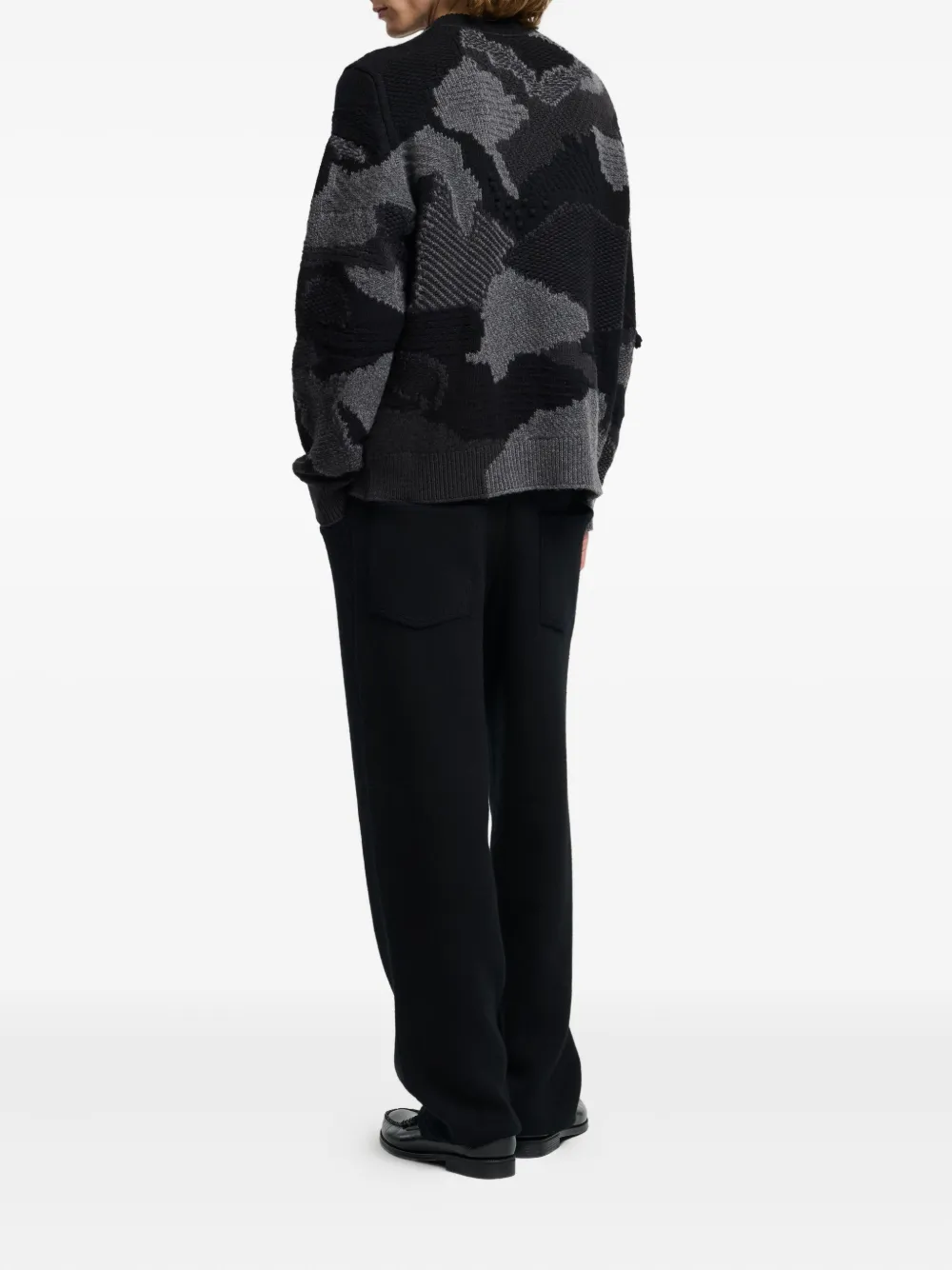 Barrie Patterned-intarsia Sweater In Black