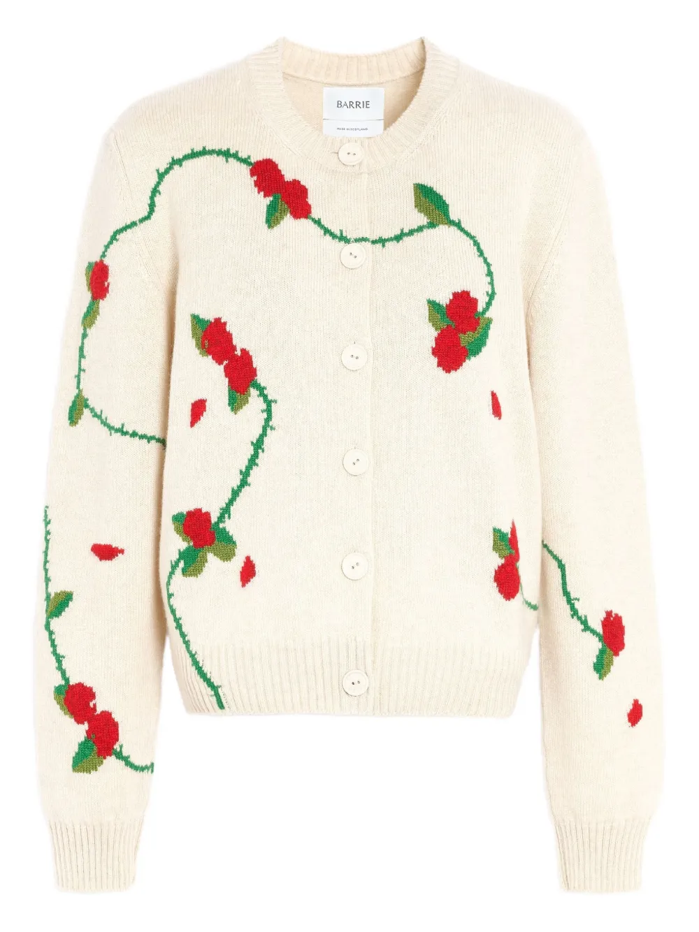 Barrie Floral-intarsia Cardigan In Neutral