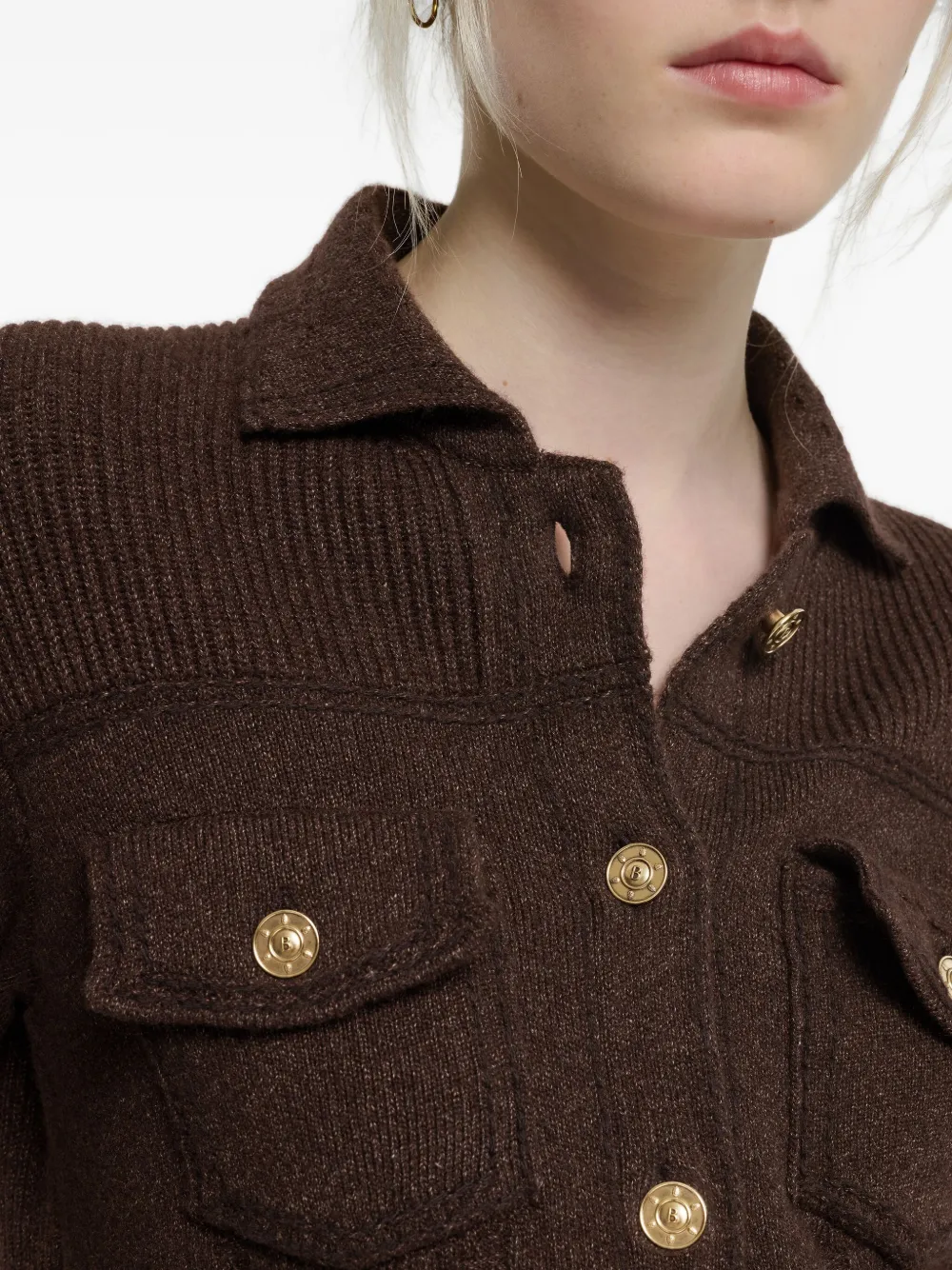 Barrie Knitted Jacket In Brown