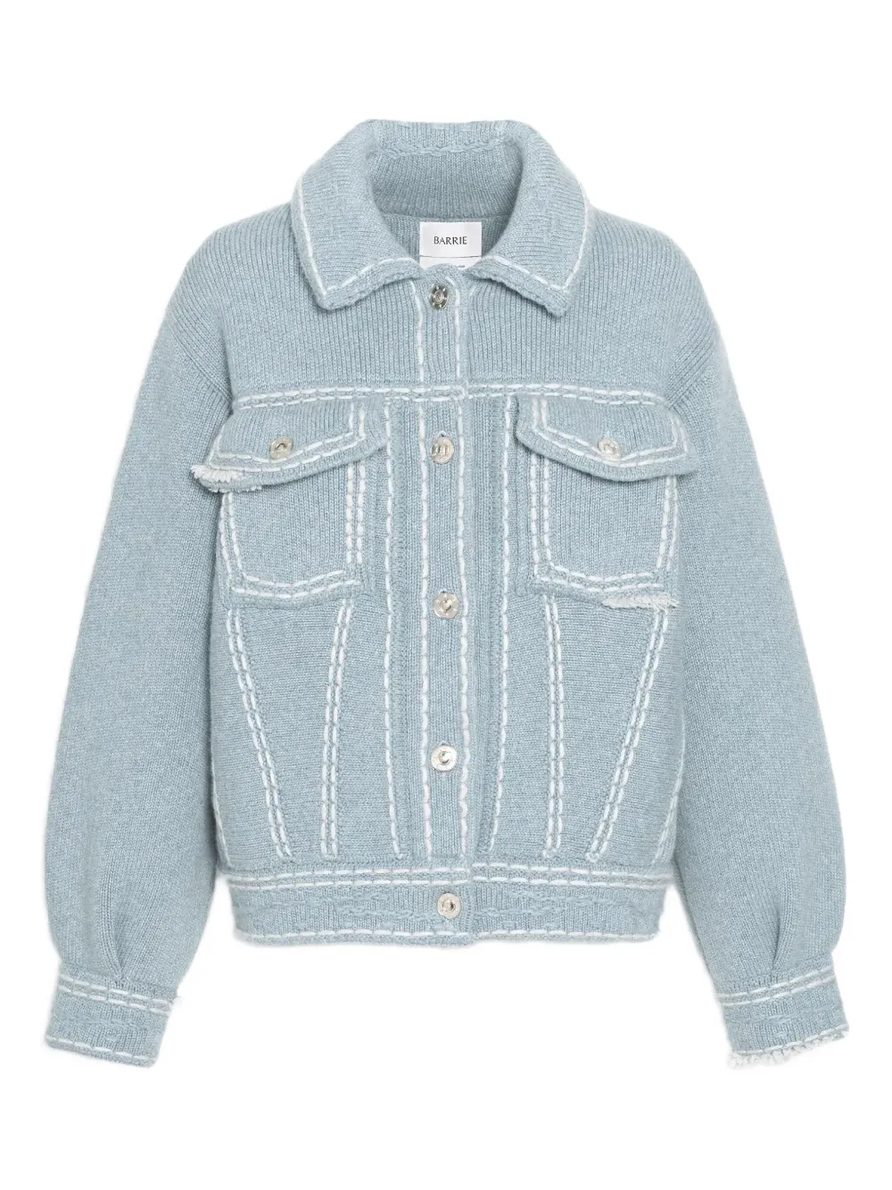 Barrie Contrast-stitching Jacket In Blue