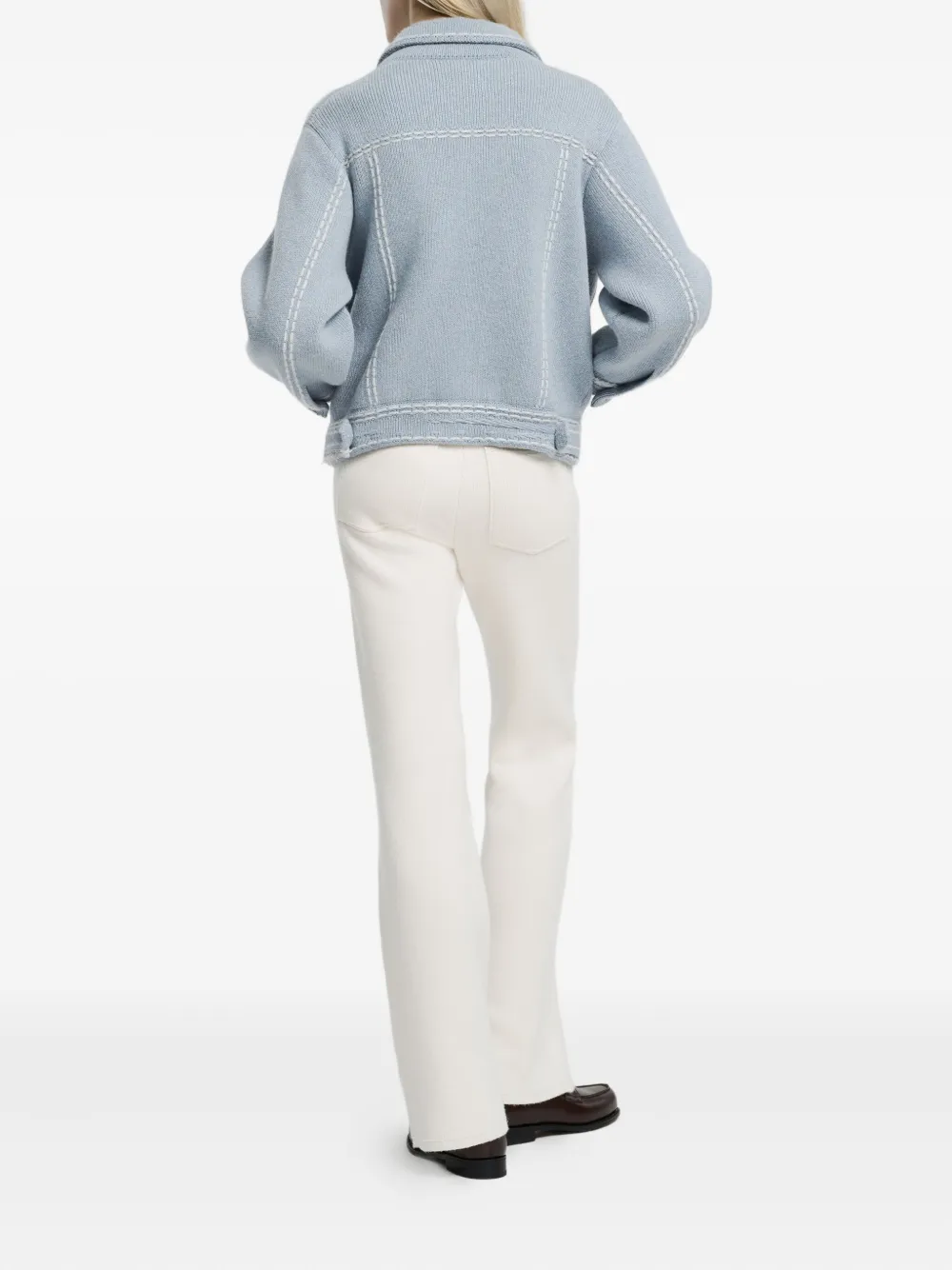 Barrie Contrast-stitching Jacket In Blue