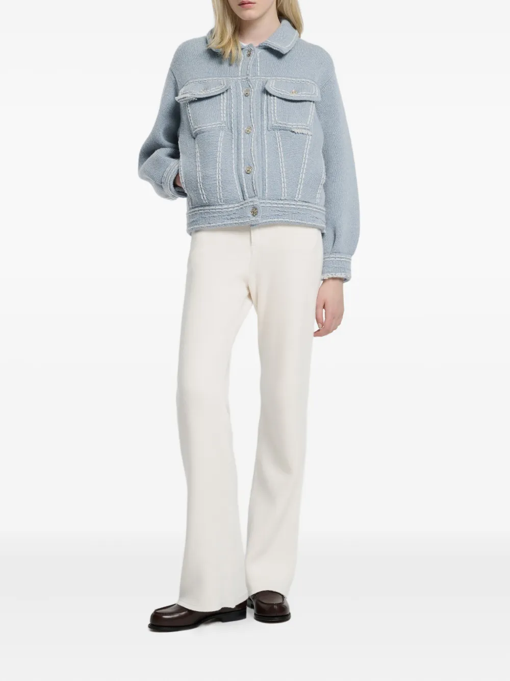 Barrie Contrast-stitching Jacket In Blue