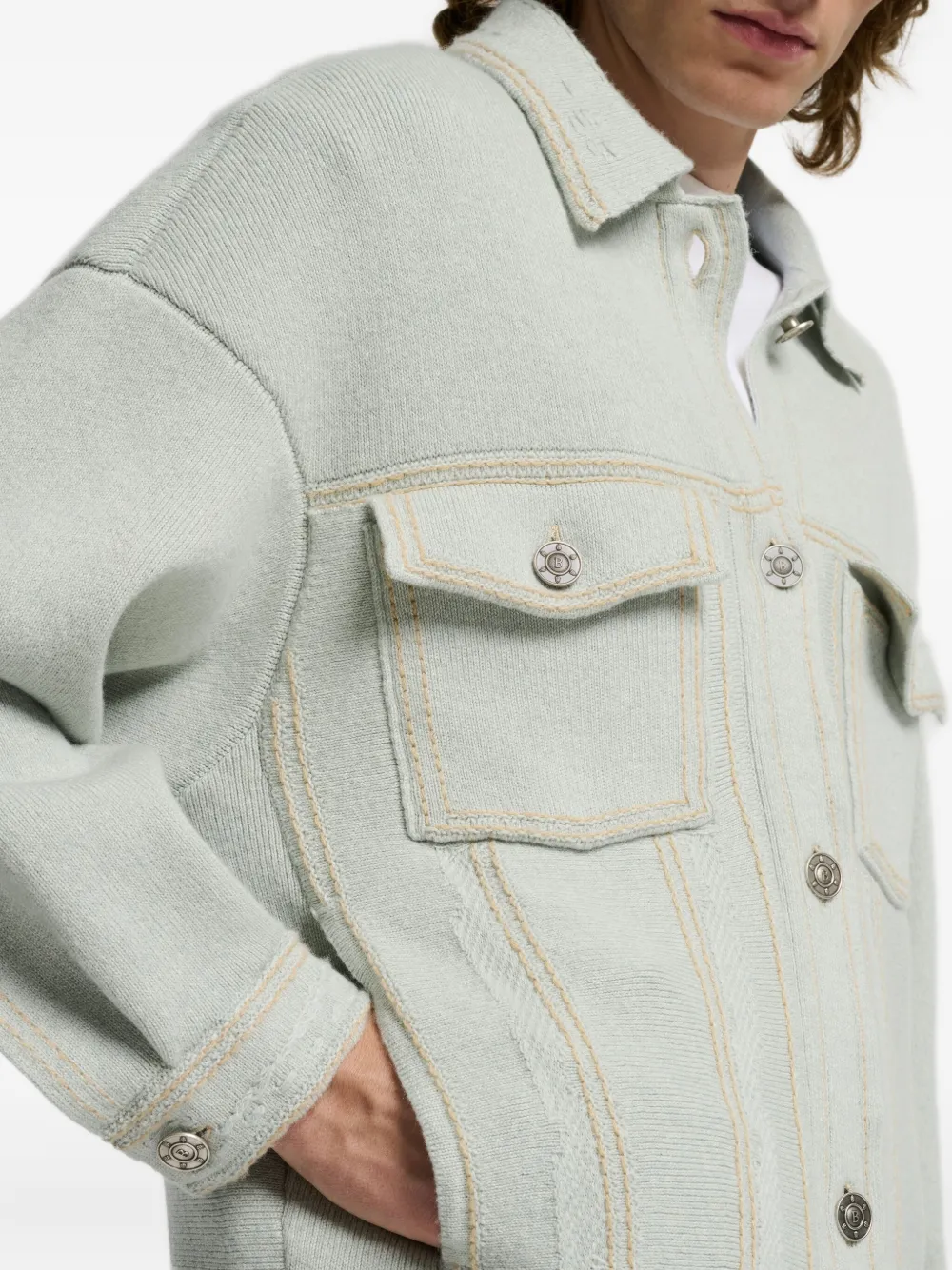 Barrie Gebreide jas Blauw