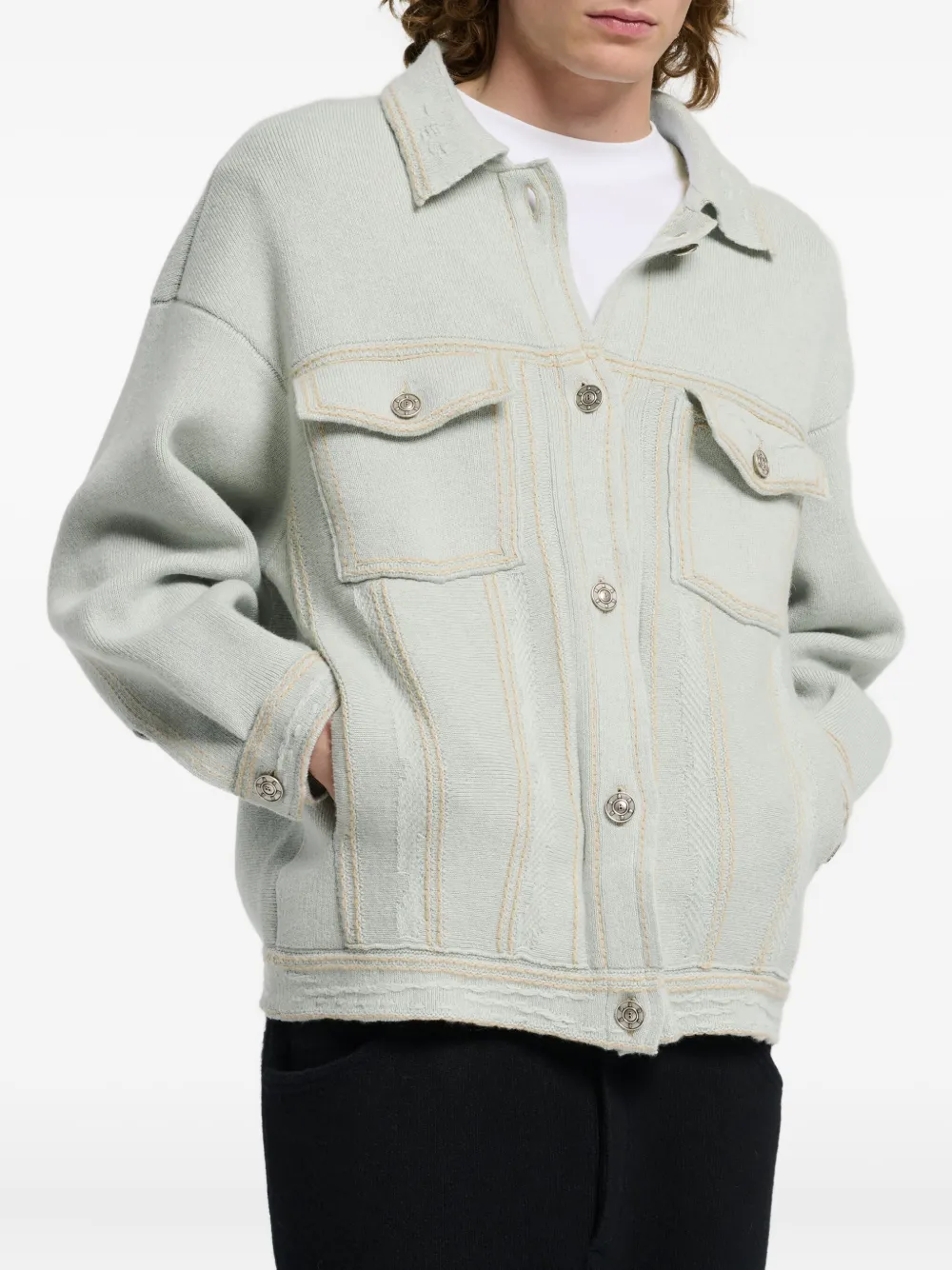 Barrie Gebreide jas Blauw