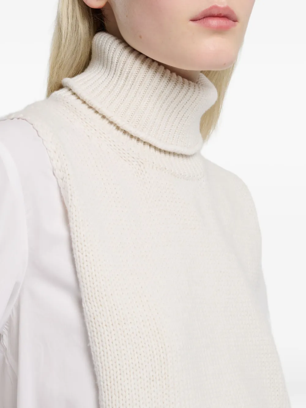 Barrie Roll-neck Vest In White