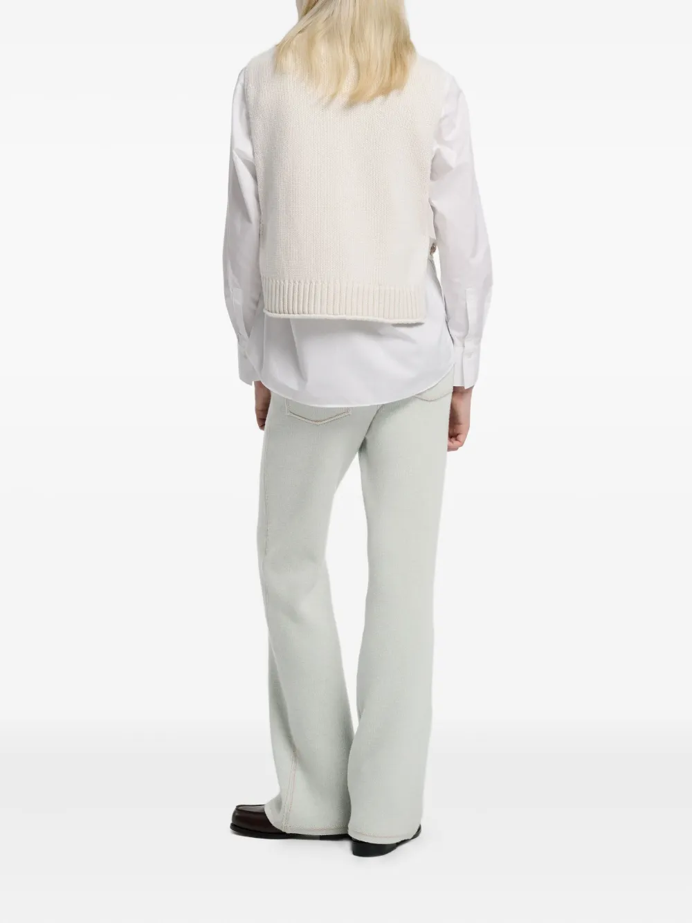 Barrie Roll-neck Vest In White