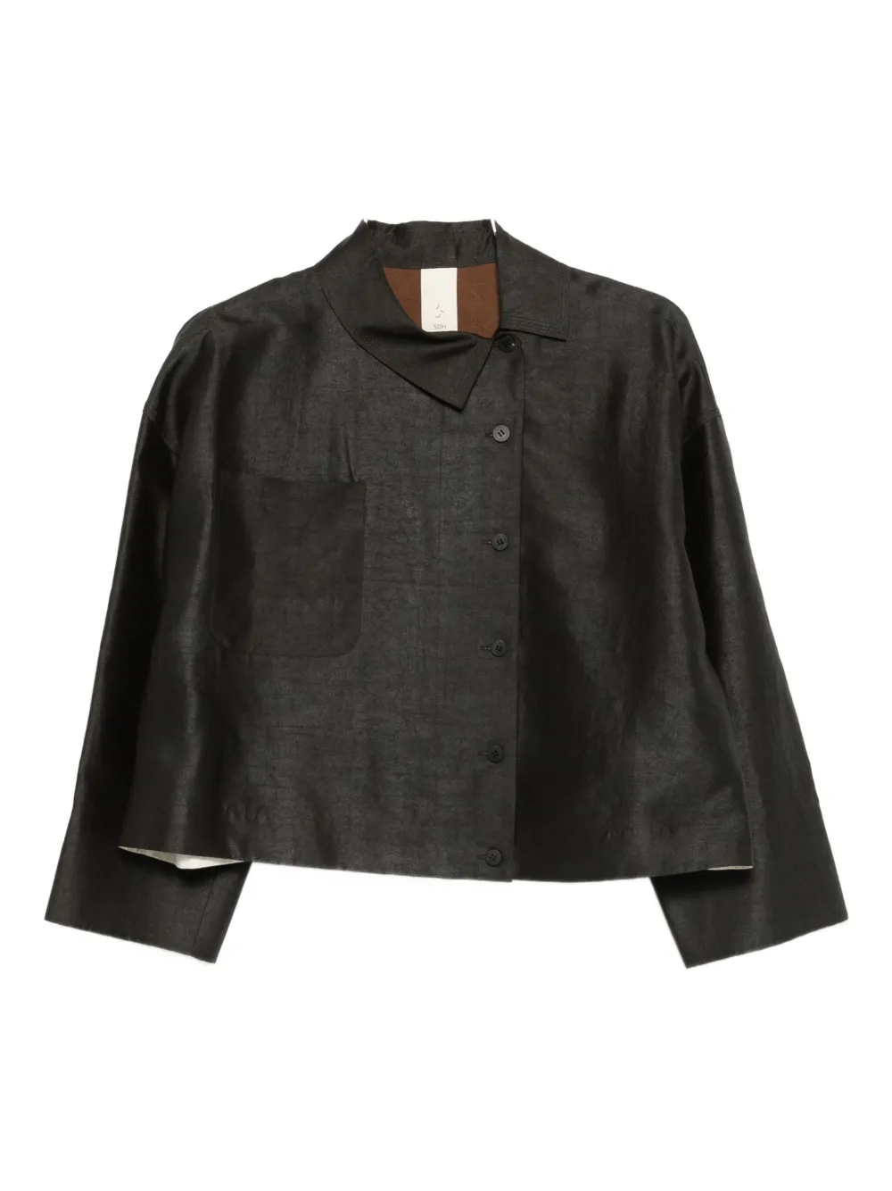 SOH asymmetric shirt - ブラウン SOH asymmetric shirt - ブラウン