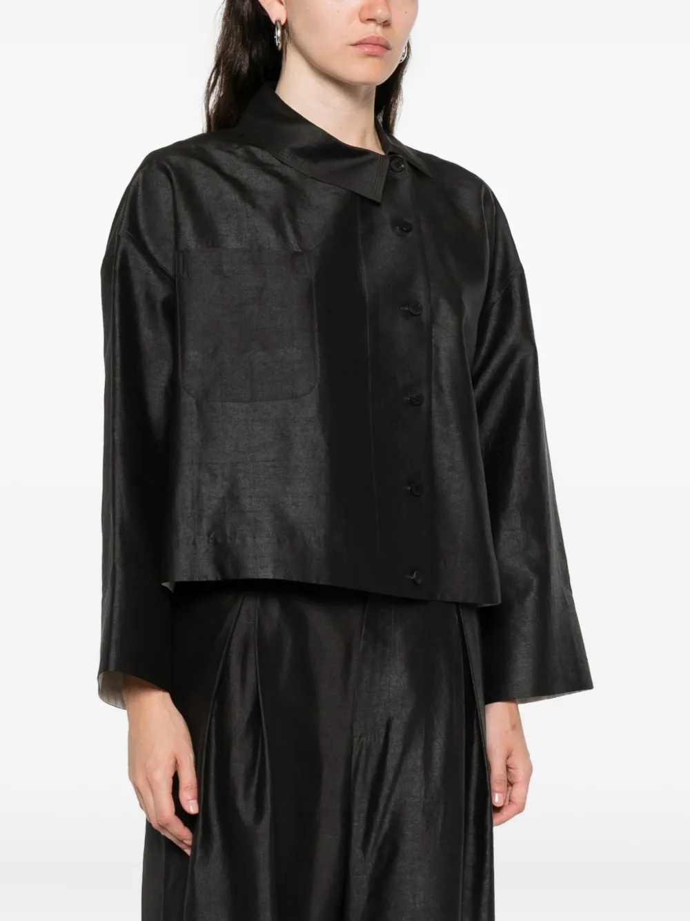 Soh Asymmetric Shirt In Black
