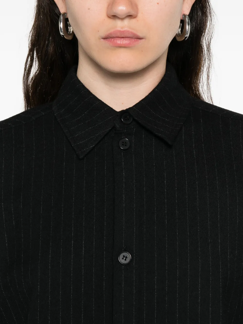 Soh Pinstripe-pattern Dress In Black