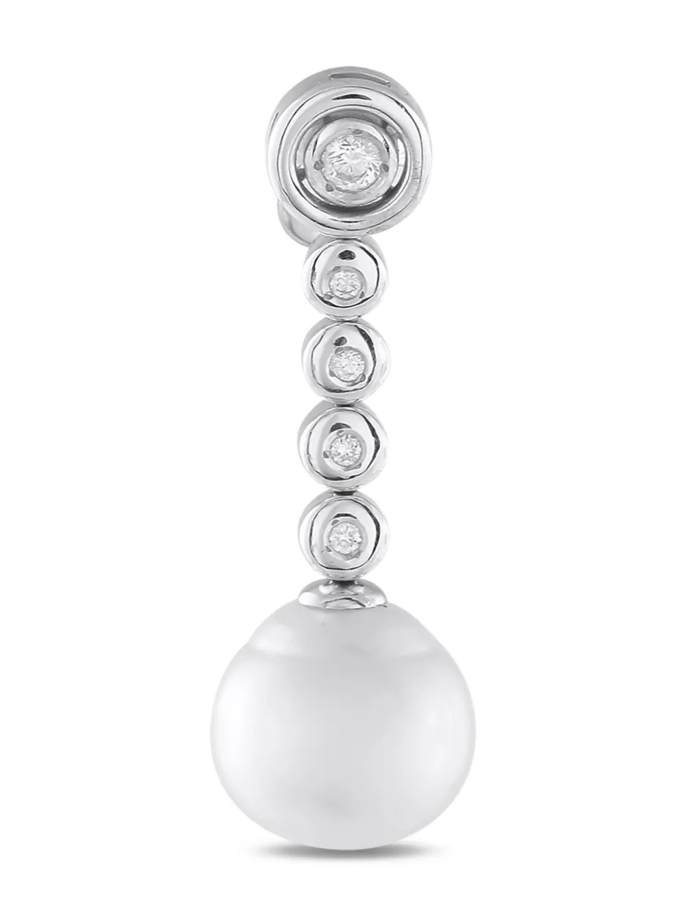 LB Exclusive 18K white gold diamond and pearl earrings | Image 2