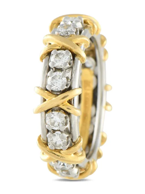Tiffany & Co. Pre-Owned خاتم X ذهب أصفر عيار 18 مرصع بألماس