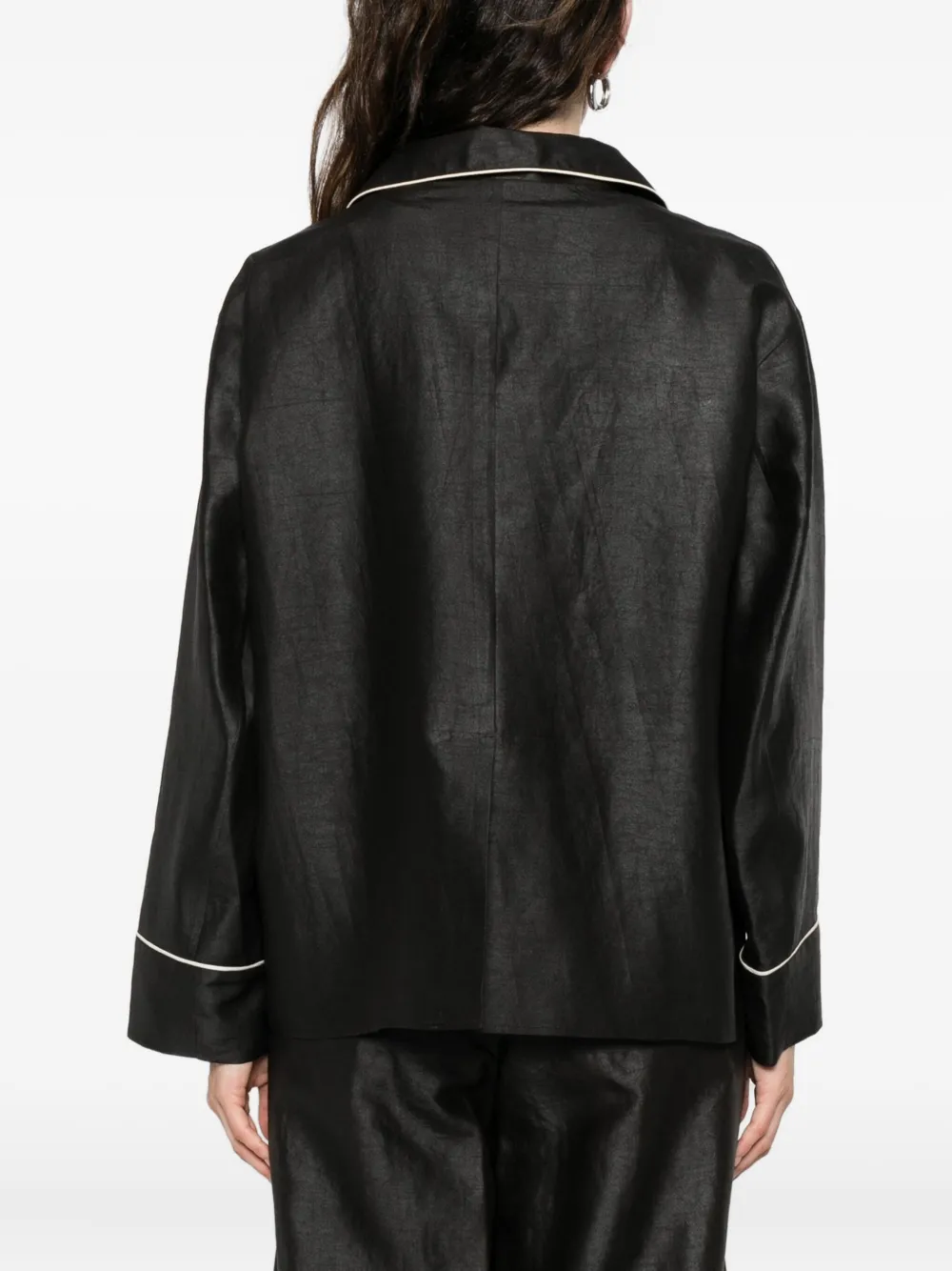 Soh Piped-detail Buttoned Shirt In Black