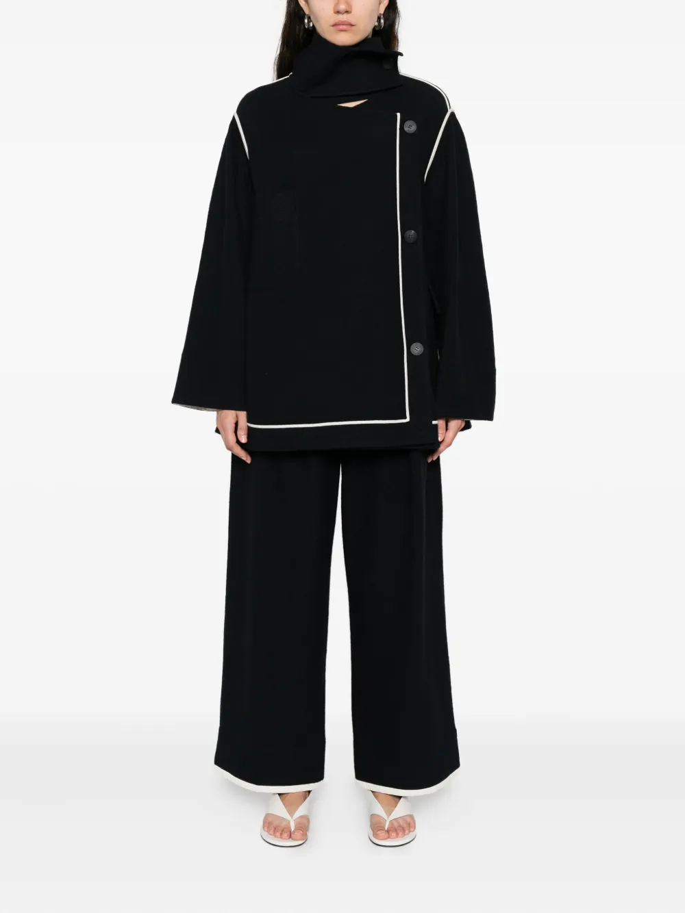 Soh Contrasting-trim Trousers In Blue