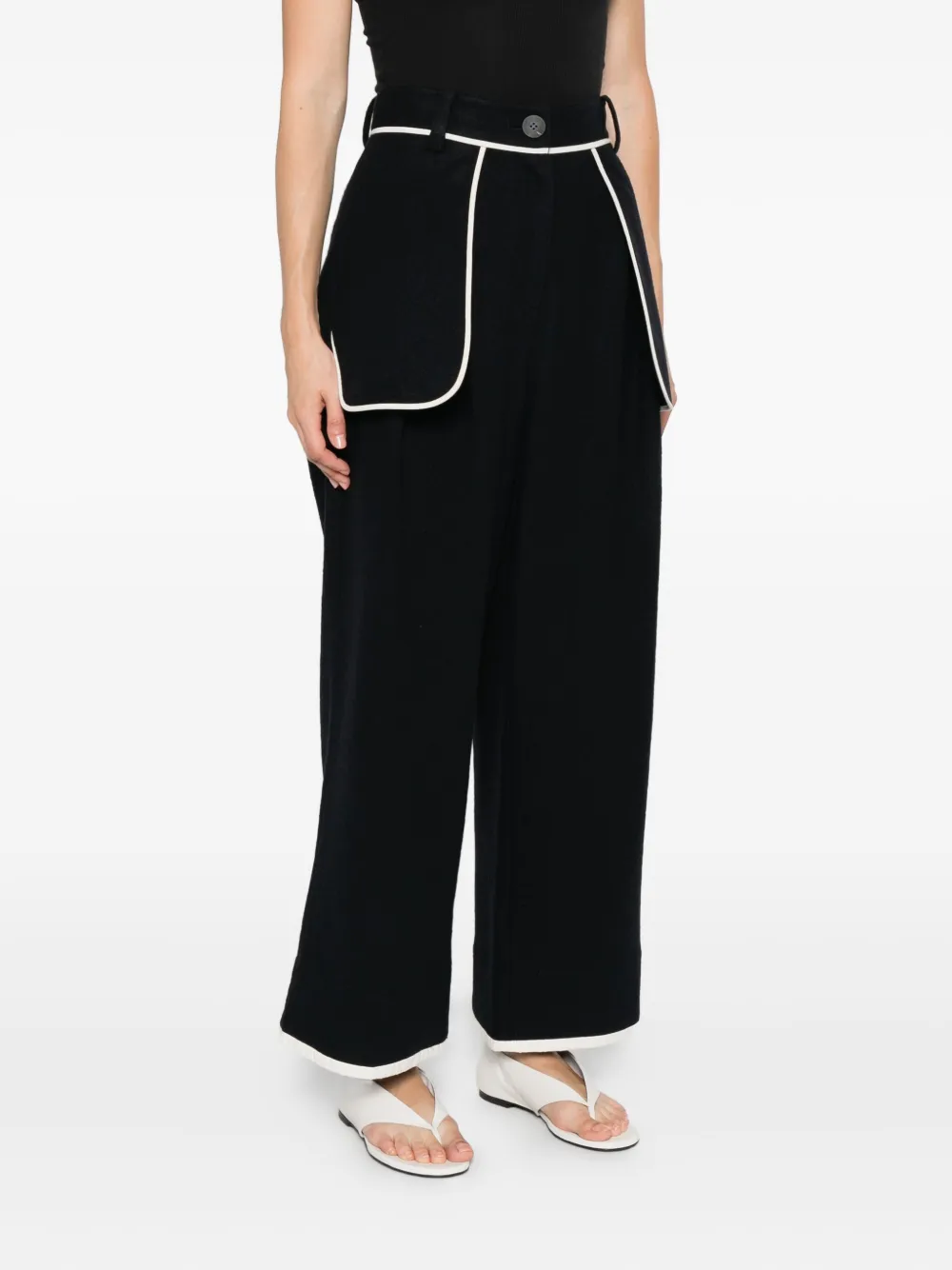 Soh Contrasting-trim Trousers In Blue